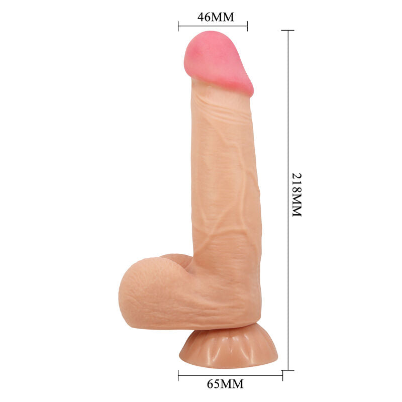 PRETTY LOVE - SLIDING SKIN SERIES REALISTIC DILDO WITH SLIDING SKIN SUCTION CUP 21.8 CM - My naughty haven #
