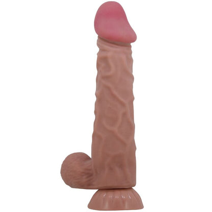 PRETTY LOVE - SLIDING SKIN SERIES REALISTIC DILDO WITH SLIDING SKIN SUCTION CUP BROWN 24 CM - My naughty haven #