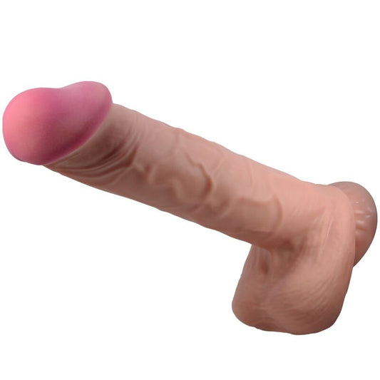 PRETTY LOVE - SLIDING SKIN SERIES REALISTIC DILDO WITH SLIDING SKIN SUCTION CUP BROWN 26 CM - My naughty haven #