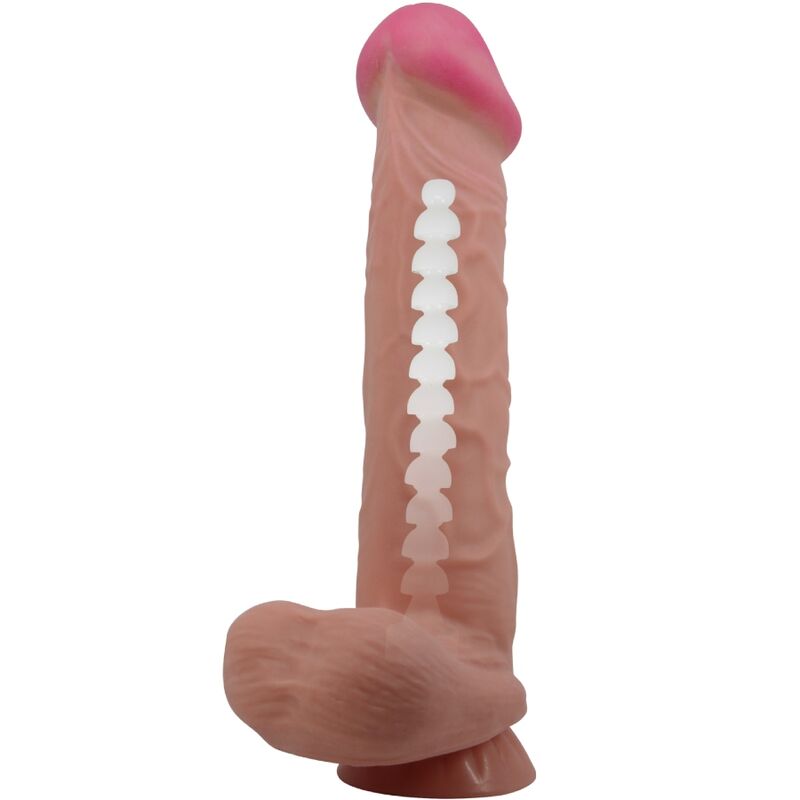 PRETTY LOVE - SLIDING SKIN SERIES REALISTIC DILDO WITH SLIDING SKIN SUCTION CUP BROWN 26 CM - My naughty haven #