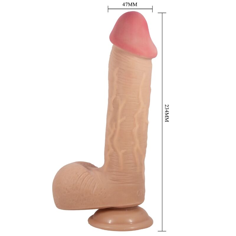PRETTY LOVE - SLIDING SKIN SERIES REALISTIC DILDO WITH SLIDING SKIN SUCTION CUP FLESH 23.4 CM - My naughty haven #