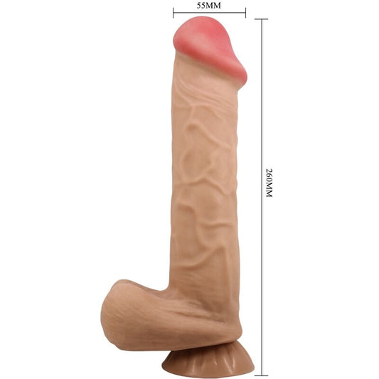 PRETTY LOVE - SLIDING SKIN SERIES REALISTIC DILDO WITH SLIDING SKIN SUCTION CUP FLESH 26 CM - My naughty haven #
