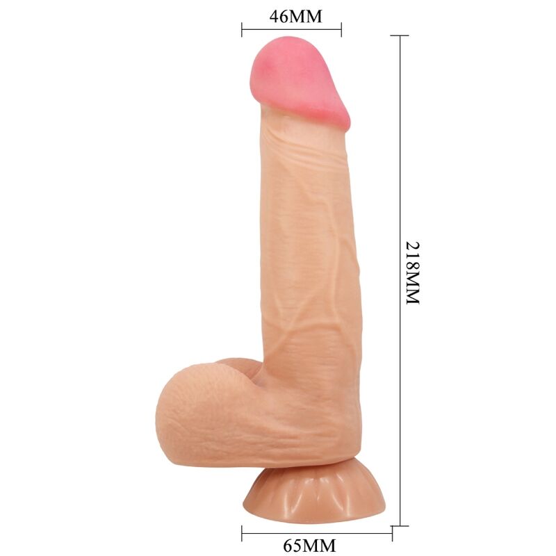 PRETTY LOVE - SLIDING SKIN SERIES REALISTIC DILDO WITH SLIDING SKIN SUCTION CUP REMOTE CONTROL FLESH 21.8 CM - My naughty haven #