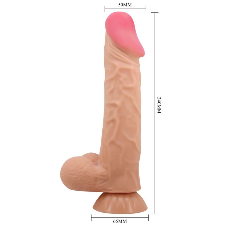 PRETTY LOVE - SLIDING SKIN SERIES REALISTIC DILDO WITH SLIDING SKIN SUCTION CUP REMOTE CONTROL FLESH 24 CM - My naughty haven #