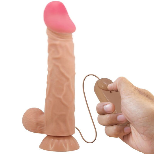 PRETTY LOVE - SLIDING SKIN SERIES REALISTIC DILDO WITH SLIDING SKIN SUCTION CUP REMOTE CONTROL FLESH 24 CM - My naughty haven #