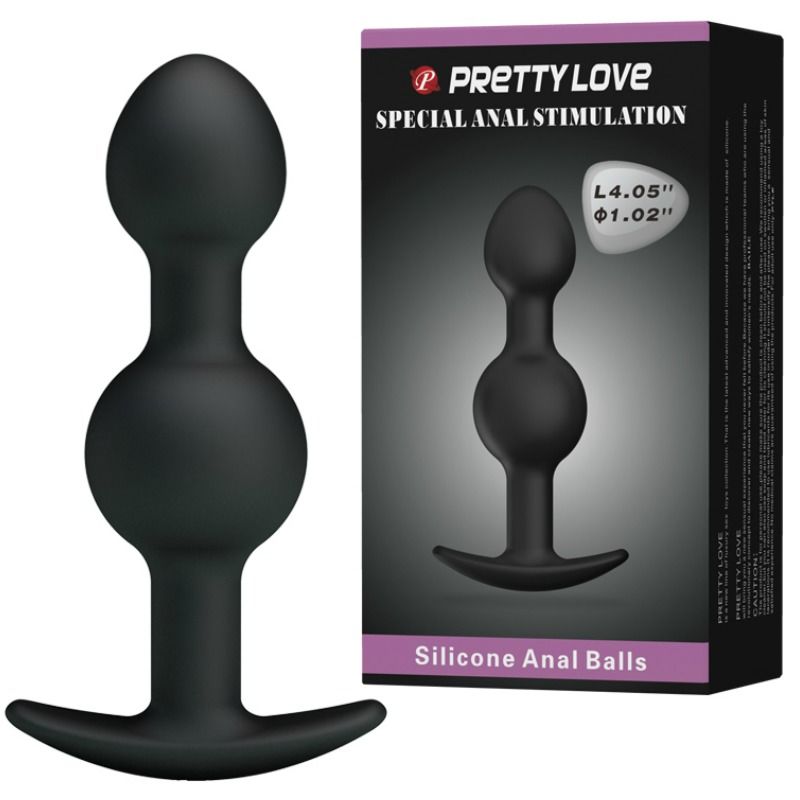 PRETTY LOVE - SPECIAL STIMULATION SILICONE ANAL BALLS 10.3 CM BLACK - My naughty haven #