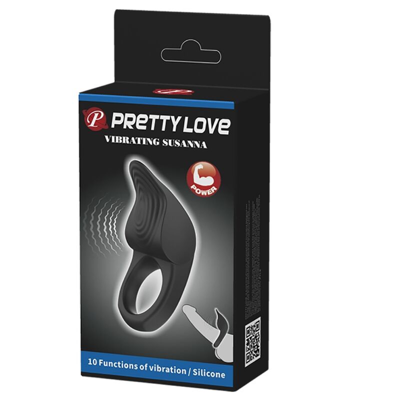 PRETTY LOVE - SUSANNA VIBRATING PENIS RING BLACK - My naughty haven #