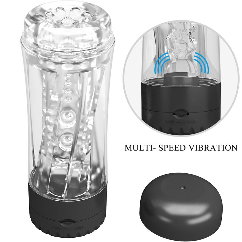 PRETTY LOVE - TAMARA MALE MASTURBATOR MULTI-SPEED VIBRATOR BLACK - My naughty haven #