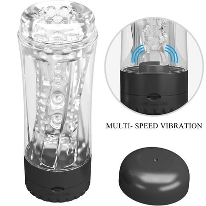 PRETTY LOVE - TAMARA MALE MASTURBATOR MULTI-SPEED VIBRATOR BLACK - My naughty haven #
