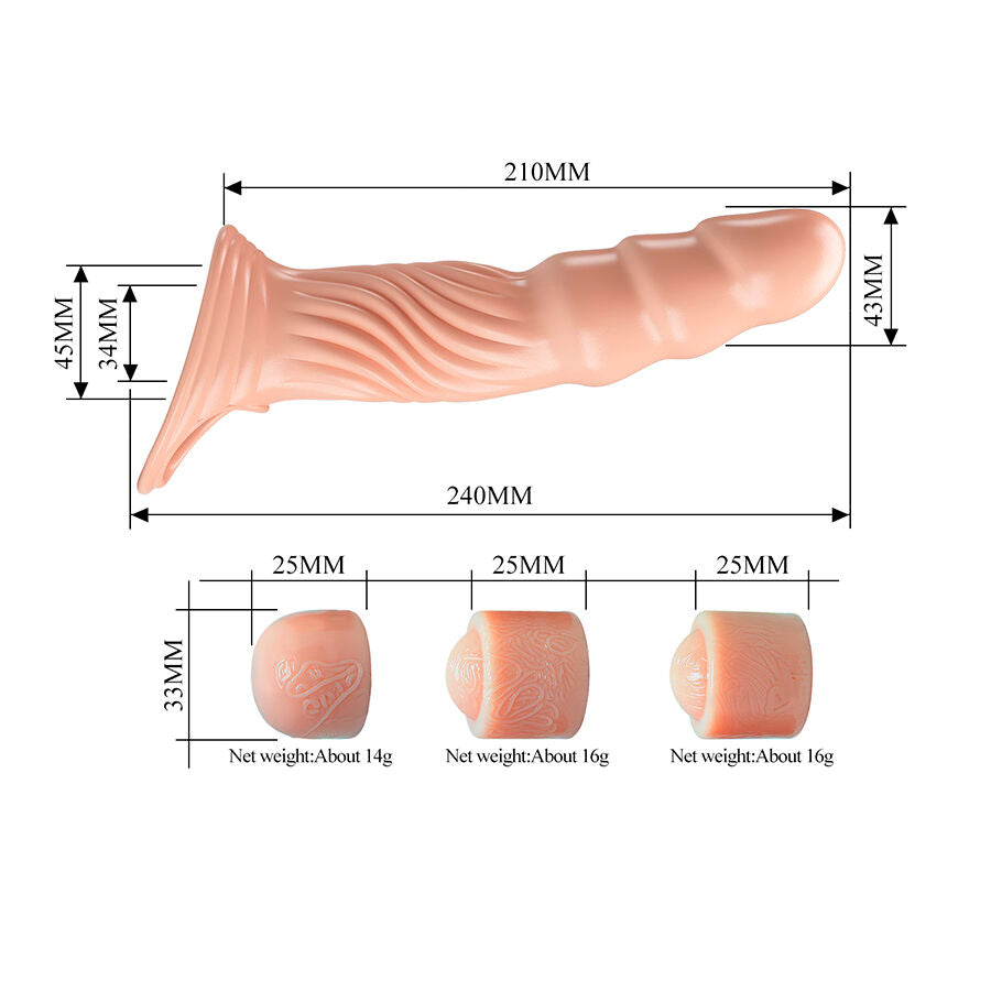 PRETTY LOVE - TEXTURED PENIS SHEATH WITH EXTENDERS - My naughty haven #