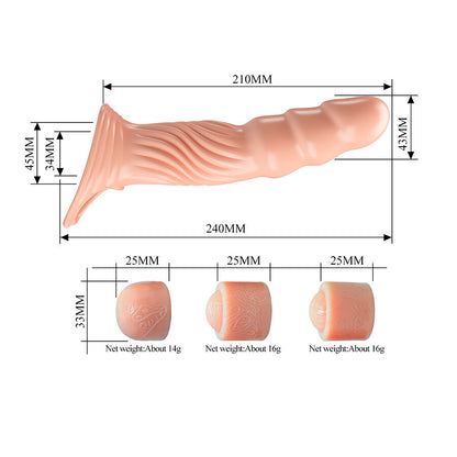 PRETTY LOVE - TEXTURED PENIS SHEATH WITH EXTENDERS - My naughty haven #