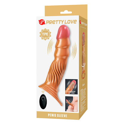 PRETTY LOVE - TEXTURED PENIS SLEEVE WITH VIBRATION AND REMOTE CONTROL - My naughty haven #