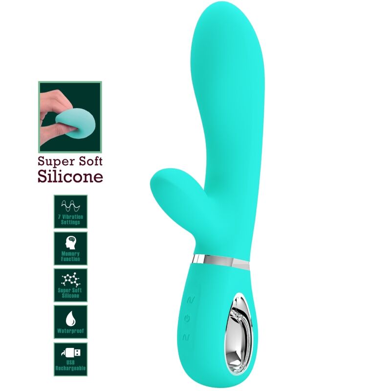 PRETTY LOVE - THOMAS MULTIFUNCTION G-SPOT VIBRATOR AQUA GREEN - My naughty haven #