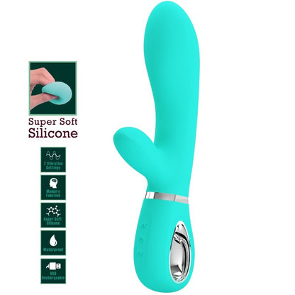 PRETTY LOVE - THOMAS MULTIFUNCTION G-SPOT VIBRATOR AQUA GREEN - My naughty haven #
