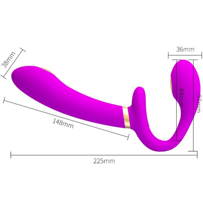 PRETTY LOVE - THUNDERBIRD DOUBLE STRAP-ON VIBRATOR REMOTE CONTROL PURPLE - My naughty haven #