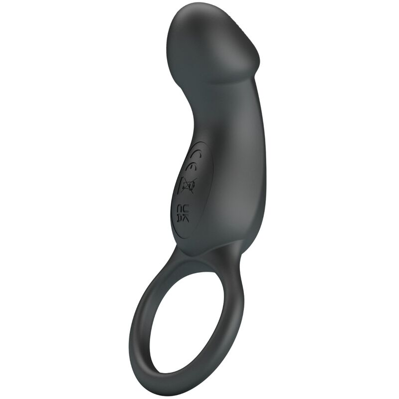 PRETTY LOVE - TRAE VIBRATING BLACK RING WITH STIMULATOR - My naughty haven #