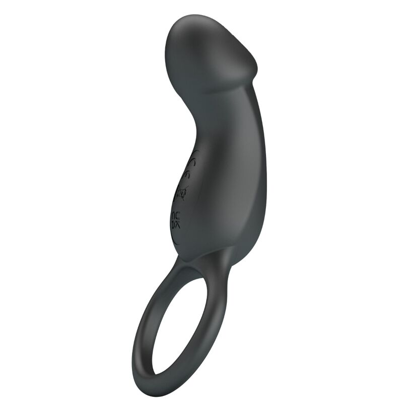 PRETTY LOVE - TRAE VIBRATING BLACK RING WITH STIMULATOR - My naughty haven #