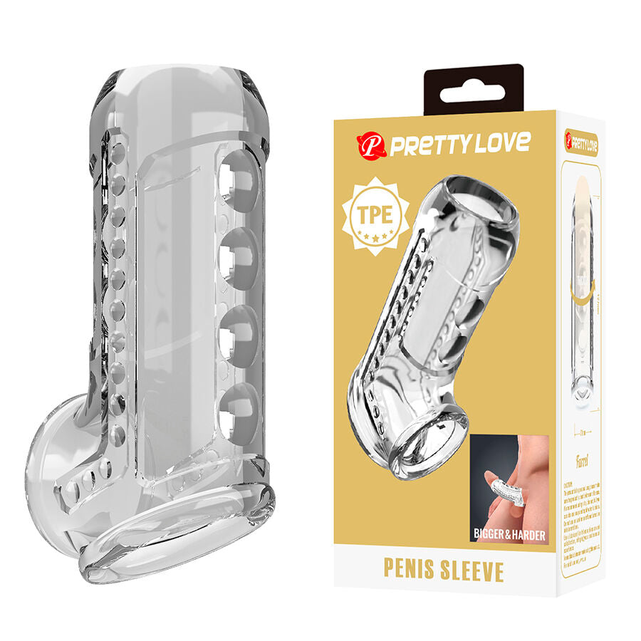 PRETTY LOVE - TRANSPARENT TEXTURED PENIS SHEATH - My naughty haven #