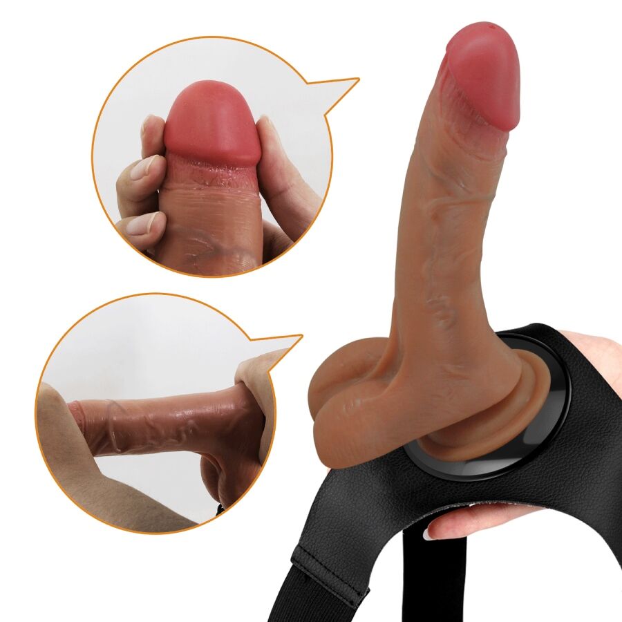 PRETTY LOVE - UNIVERSAL HARNESS BRIEFS WITH VIBRATING AND SQUIRTING DILDO 15.5 CM MULATO - My naughty haven #