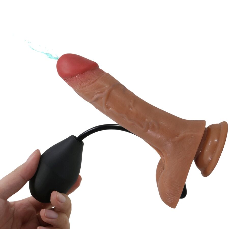 PRETTY LOVE - UNIVERSAL HARNESS BRIEFS WITH VIBRATING AND SQUIRTING DILDO 15.5 CM MULATO - My naughty haven #