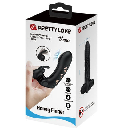 PRETTY LOVE - VANCE BLACK RABBIT VIBRATOR FINGER COVER - My naughty haven #