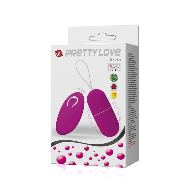 PRETTY LOVE - VIBRATING EGG ARVIN REMOTE CONTROL 12V - My naughty haven #