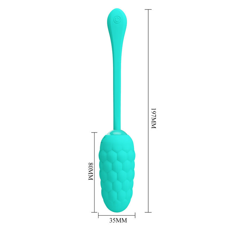 PRETTY LOVE - VIBRATING EGG WITH AQUA GREEN RECHARGEABLE MARINE TEXTURE - My naughty haven #