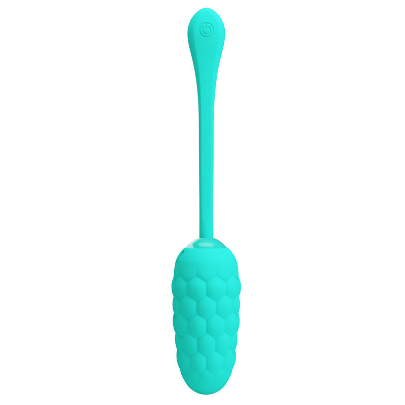 PRETTY LOVE - VIBRATING EGG WITH AQUA GREEN RECHARGEABLE MARINE TEXTURE - My naughty haven #