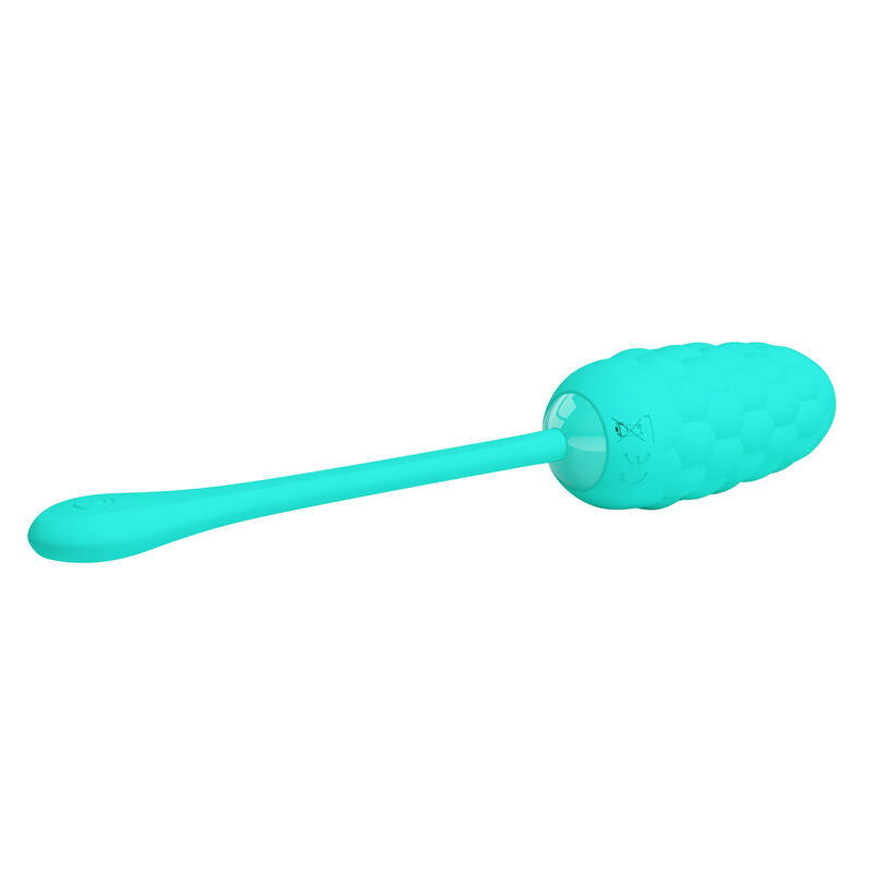 PRETTY LOVE - VIBRATING EGG WITH AQUA GREEN RECHARGEABLE MARINE TEXTURE - My naughty haven #