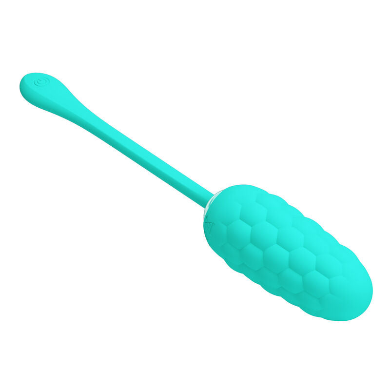 PRETTY LOVE - VIBRATING EGG WITH AQUA GREEN RECHARGEABLE MARINE TEXTURE - My naughty haven #