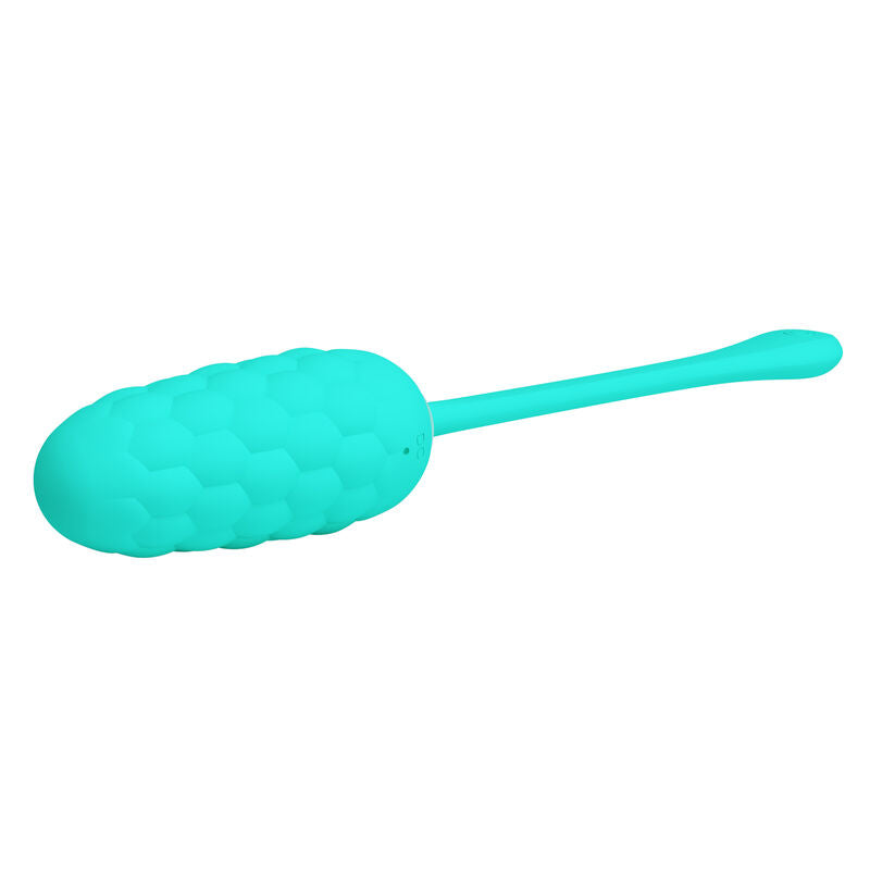 PRETTY LOVE - VIBRATING EGG WITH AQUA GREEN RECHARGEABLE MARINE TEXTURE - My naughty haven #
