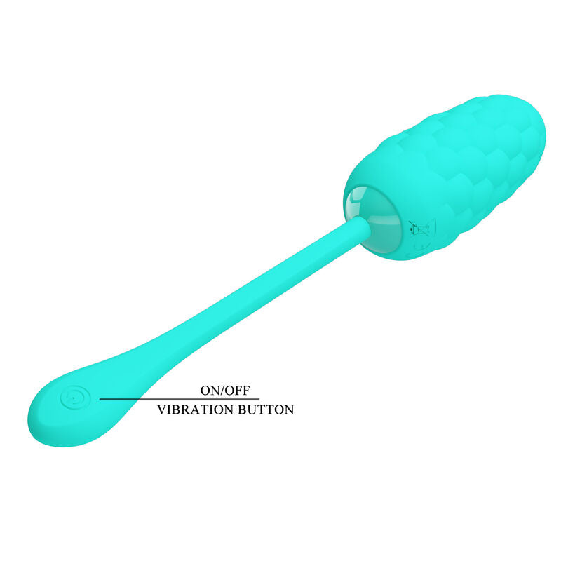 PRETTY LOVE - VIBRATING EGG WITH AQUA GREEN RECHARGEABLE MARINE TEXTURE - My naughty haven #