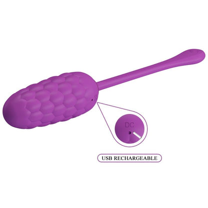 PRETTY LOVE - VIBRATING EGG WITH PURPLE RECHARGEABLE MARINE TEXTURE - My naughty haven #