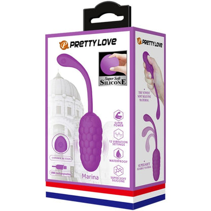 PRETTY LOVE - VIBRATING EGG WITH PURPLE RECHARGEABLE MARINE TEXTURE - My naughty haven #