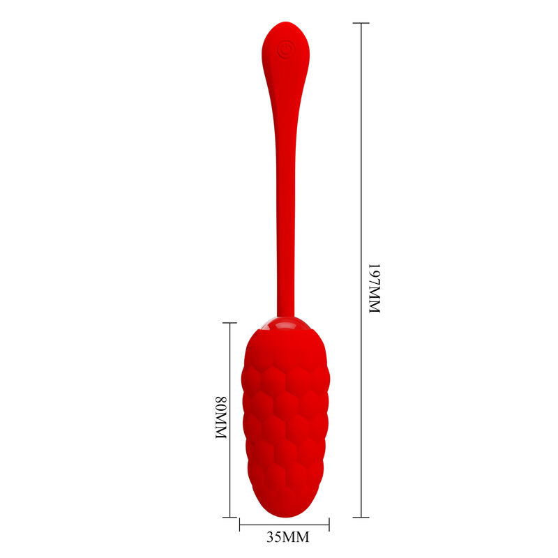 PRETTY LOVE - VIBRATING EGG WITH RED RECHARGEABLE MARINE TEXTURE - My naughty haven #