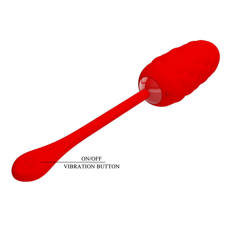 PRETTY LOVE - VIBRATING EGG WITH RED RECHARGEABLE MARINE TEXTURE - My naughty haven #