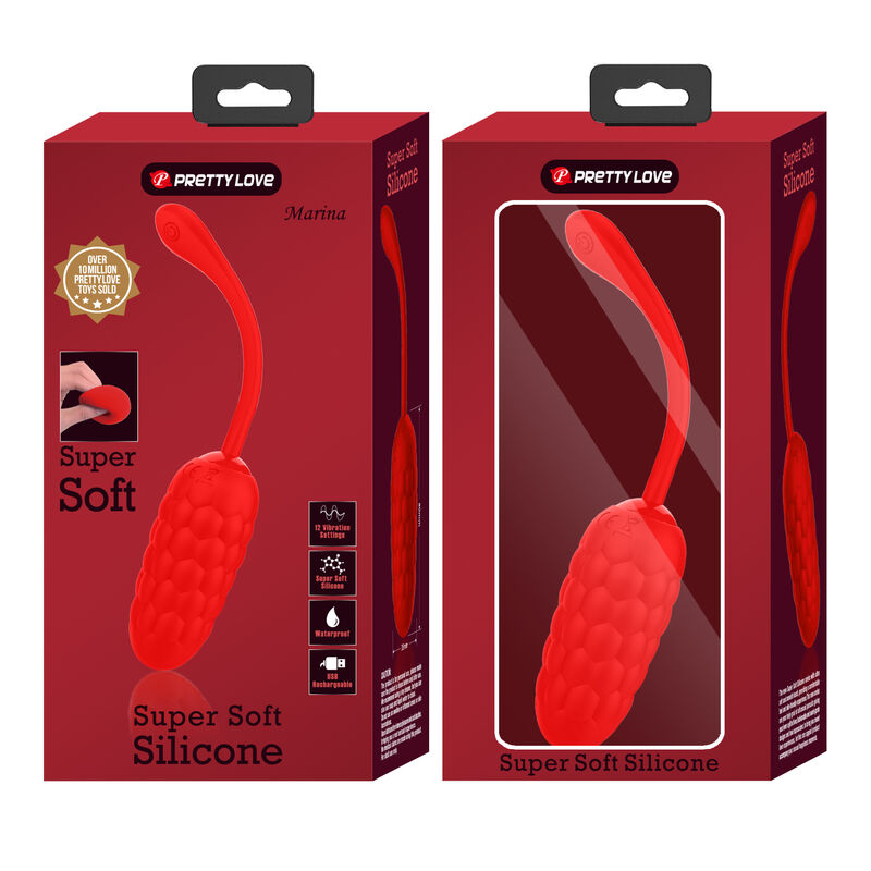 PRETTY LOVE - VIBRATING EGG WITH RED RECHARGEABLE MARINE TEXTURE - My naughty haven #
