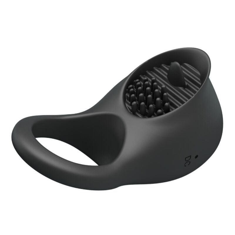 PRETTY LOVE - VIBRATING PENIS RING WITH BLACK TONGUE - My naughty haven #