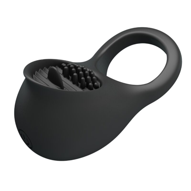 PRETTY LOVE - VIBRATING PENIS RING WITH BLACK TONGUE - My naughty haven #