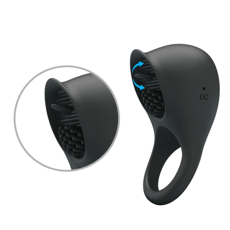 PRETTY LOVE - VIBRATING PENIS RING WITH BLACK TONGUE - My naughty haven #