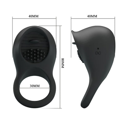 PRETTY LOVE - VIBRATING PENIS RING WITH BLACK TONGUE - My naughty haven #