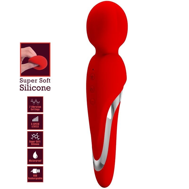 PRETTY LOVE - WALTER VIBRATOR WAND RED - My naughty haven #