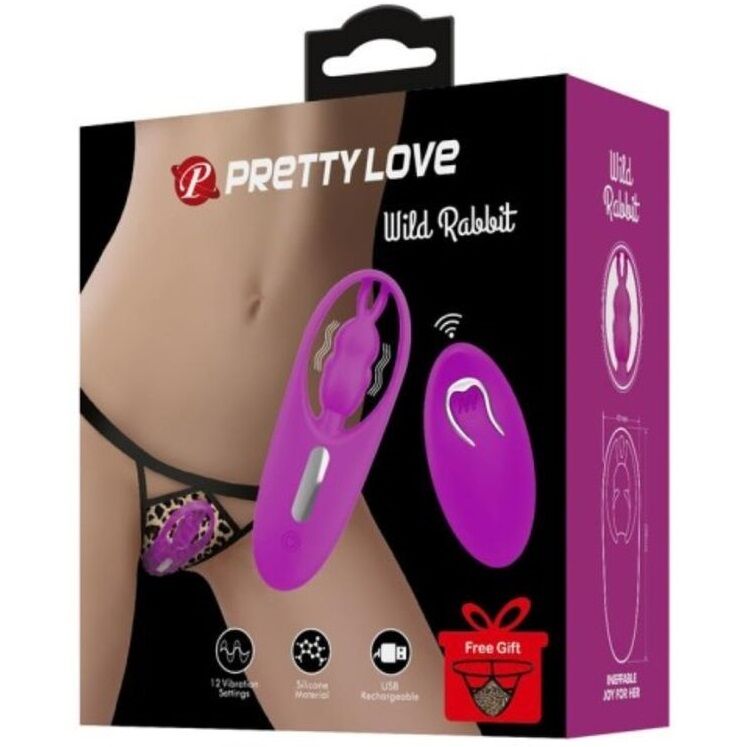 PRETTY LOVE - WILD RABBIT STIMULATOR FOR PANTIES WITH REMOTE CONTROL LILAC - My naughty haven #
