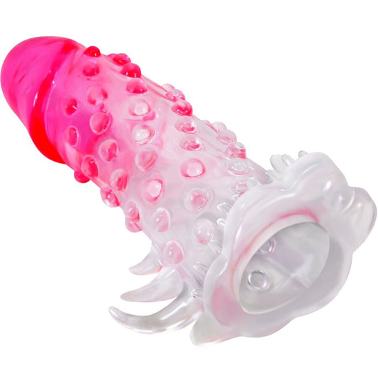 PRETTY LOVE - WILFORD REALISTIC ENLARGEMENT SHEATH WITH EMBOSSED PENIS PINK - My naughty haven #