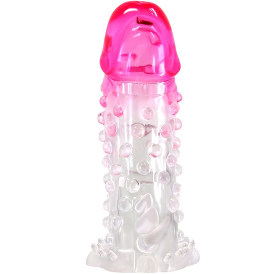 PRETTY LOVE - WILFORD REALISTIC ENLARGEMENT SHEATH WITH EMBOSSED PENIS PINK - My naughty haven #