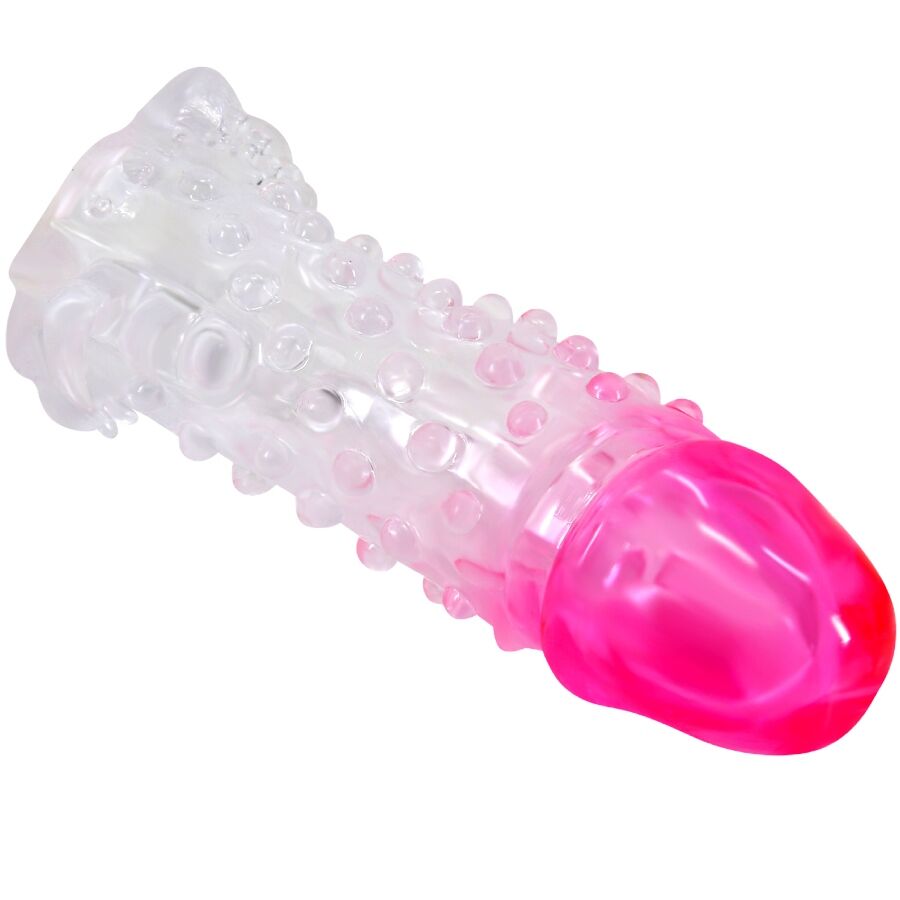 PRETTY LOVE - WILFORD REALISTIC ENLARGEMENT SHEATH WITH EMBOSSED PENIS PINK - My naughty haven #