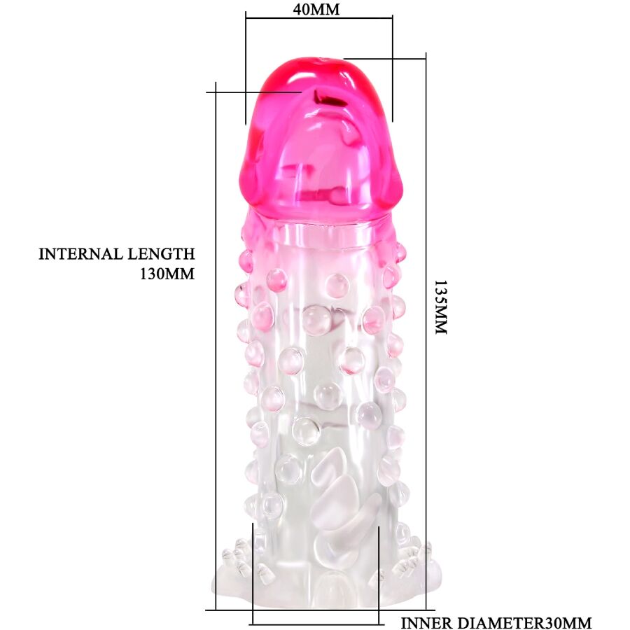 PRETTY LOVE - WILFORD REALISTIC ENLARGEMENT SHEATH WITH EMBOSSED PENIS PINK - My naughty haven #