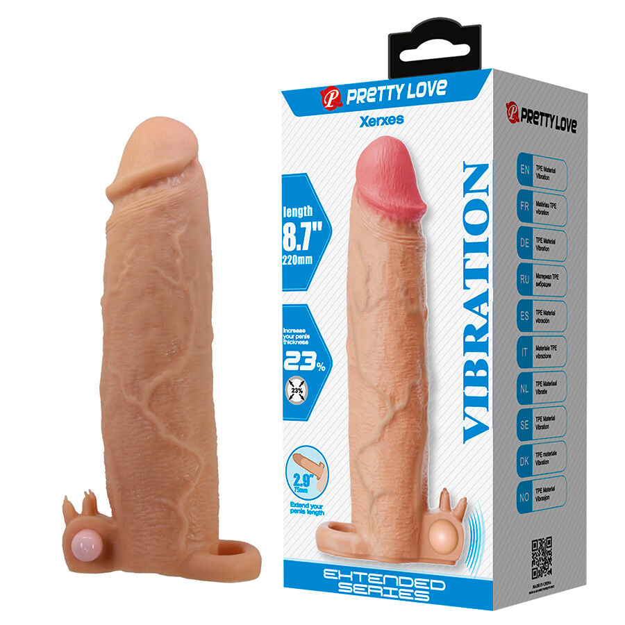 PRETTY LOVE - XERXES PENIS SLEEVE WITH CLITORAL STIMULATOR AND VIBRATION - My naughty haven #