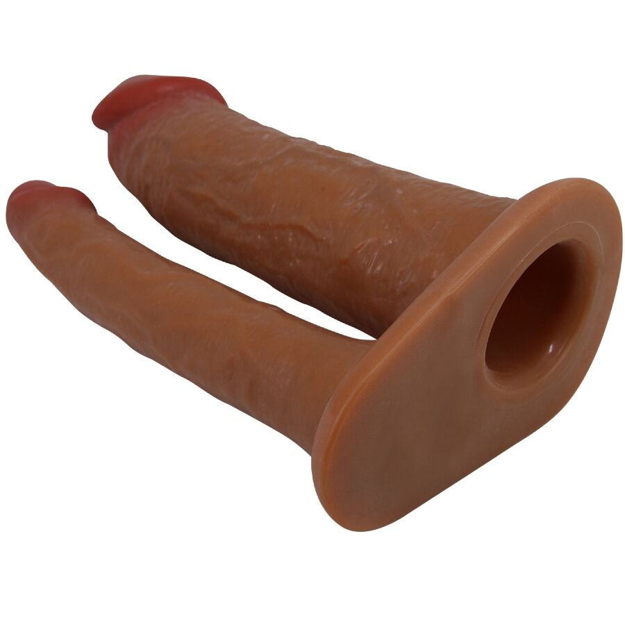 PRETTY LOVE - YAIRON DOUBLE PENIS SLEEVE WITH 4 CM EXTENSION MULATTO - My naughty haven #