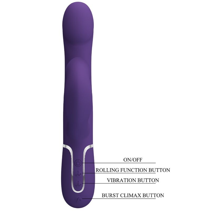 PRETTY LOVE - ZALIN RABBIT VIBRATOR PEARLS 4 IN 1 PURPLE - My naughty haven #